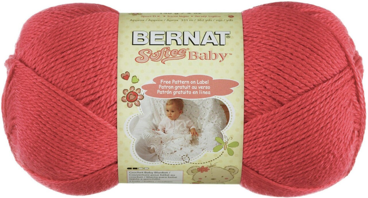 Bernat Softee Baby Soft Red Yarn - 3 Pack of 141g/5oz - Acrylic - 3 DK (Light) - 362 Yards - Knitting/Crochet
